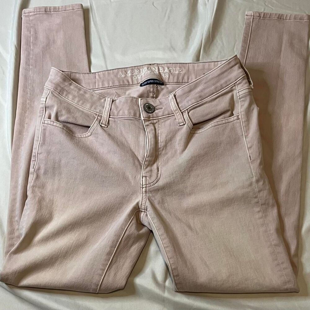 American-eagle Women's Pink and Cream Jeans